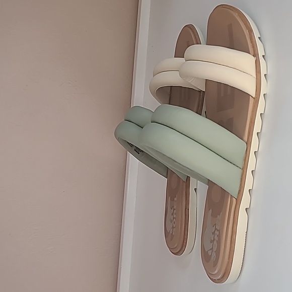 Sorel Womens Ella II Puff Slide Sandal Sporty Safari Chalk Size 8.5 NWOB - Picture 8 of 12